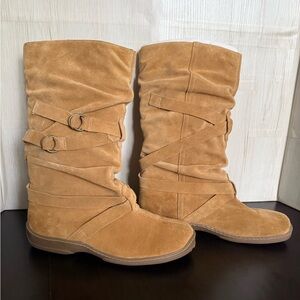 Canyon River Blues Tiffany Light Brown Suede Mid Calf Boots Women’s 10 Moccasin